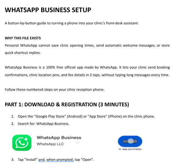 Fully guided Google Business and WhatsApp Business Set-up